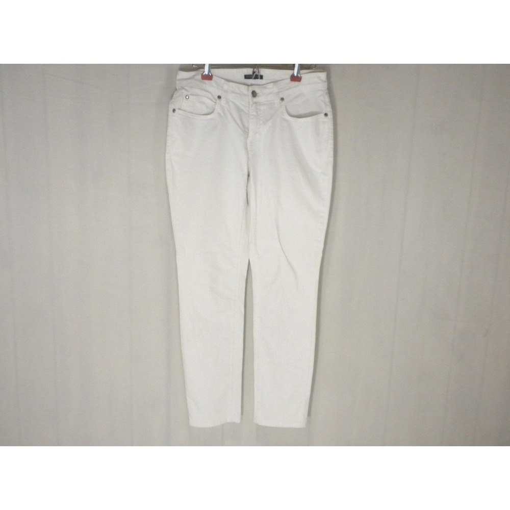Eileen Fisher Jeans 2 White Denim High‎ Waisted Slim Fit Organic Cotton Stretch